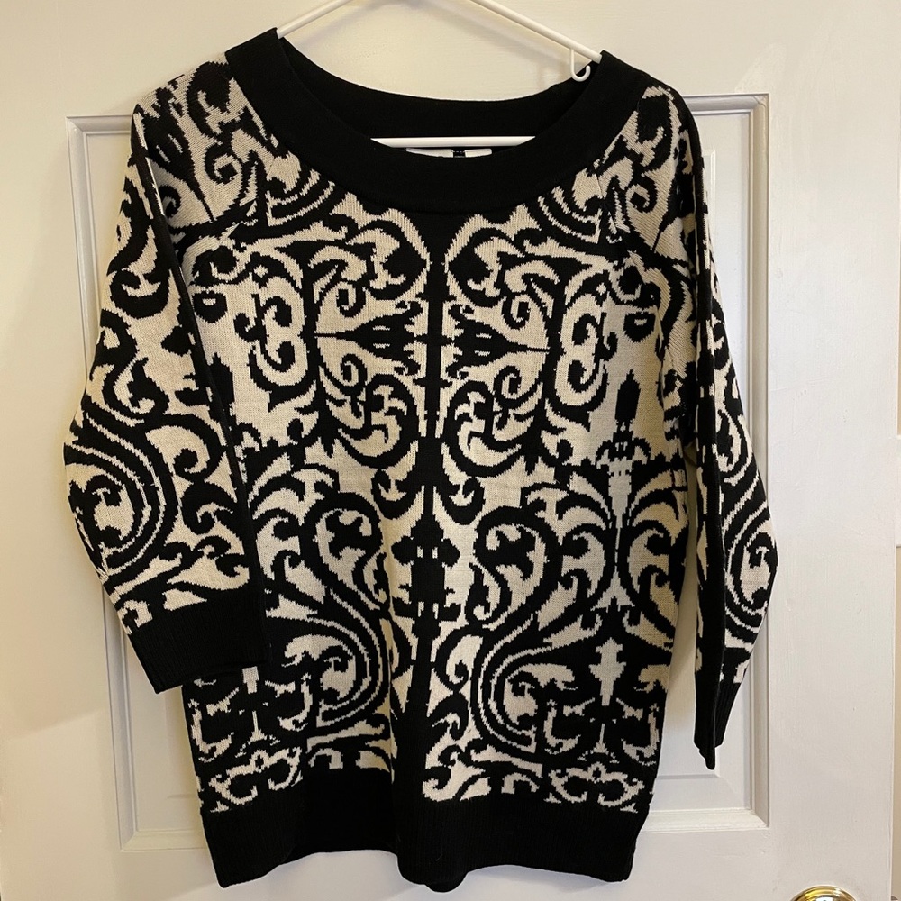 Size medium black and white sweater
